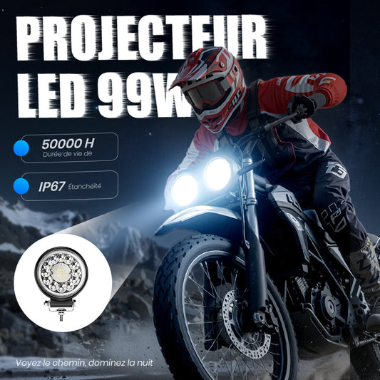 📢Dernier jour de soldes⏰🔦 Projecteur LED 4 Pouces 99W pour Off-Road📍999 perles LED📍