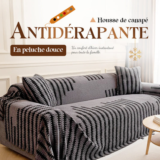 🛋️50 % DE RÉDUCTION 2026✨Couvre-canapé en peluche - Couverture extra épaisse et antidérapante avec bords élastiques pour l'automne et l'hiver❄️