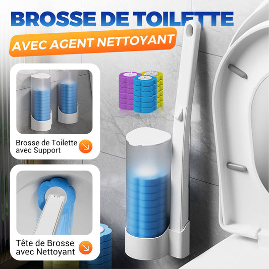 🏆✨Ensemble de Brosse à Toilettes avec Têtes de Remplacement Jetables