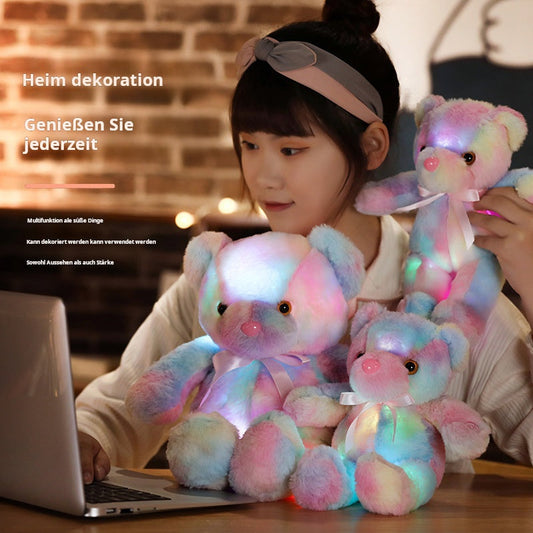 Ours en peluche doux avec lumières LED colorées