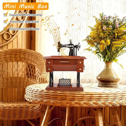 🌟ACHETEZ 1, OFFERT 1 ! ✨Boîte à Musique en Bois en forme de Mini Machine à Coudre