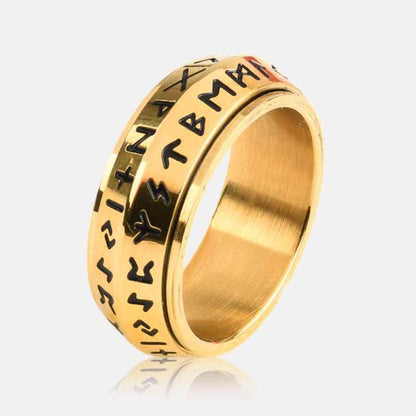 💎  Bague Tournante Viking – Symbole Ancestral & Design Ajustable en Finition Argent Antique