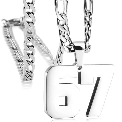 ⛄ Offre Spéciale Hiver：50% de réduction🔥Exprimez-Vous avec le Pendentif Chiffre 67 - Un Accessoire Unique & Audacieux