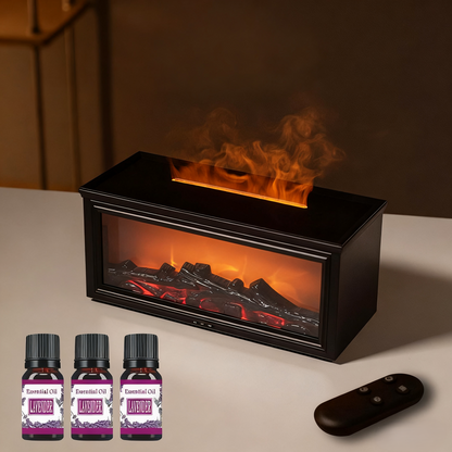 🔥 50% DE RÉDUCTION - DERNIER JOUR ! 💦 Diffuseur d'Humidité avec Flamme de Cheminée - 7 Couleurs LED et Télécommande, Ambiance Apaisante pour Maison/Bureau 🌙📦
