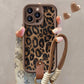 Coque à Imprimé Léopard pour iPhone avec Cordon
