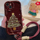Coque de téléphone à thème de Noël avec lanière