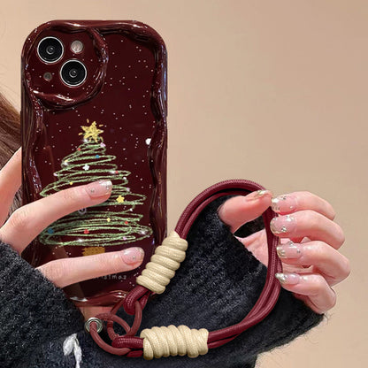 Coque de téléphone à thème de Noël avec lanière