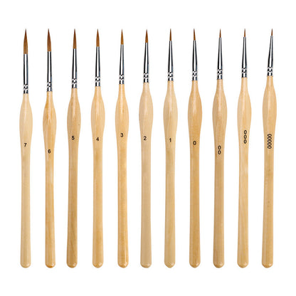 Lot de Pinceaux de Peinture de Détail Miniature 11 Pièces
