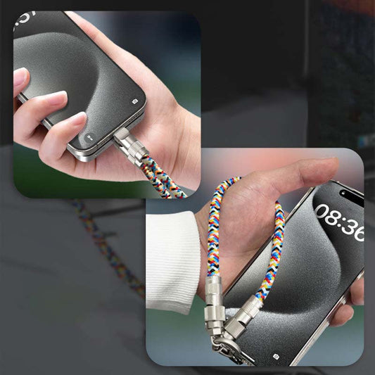 🔥🔥 55 %  DE RÉDUCTION !! ✨ Câble de charge 2-en-1 avec lanière pour téléphone