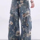 Jean en denim large et déchiré pour femme