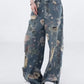 Jean en denim large et déchiré pour femme