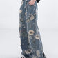 Jean en denim large et déchiré pour femme