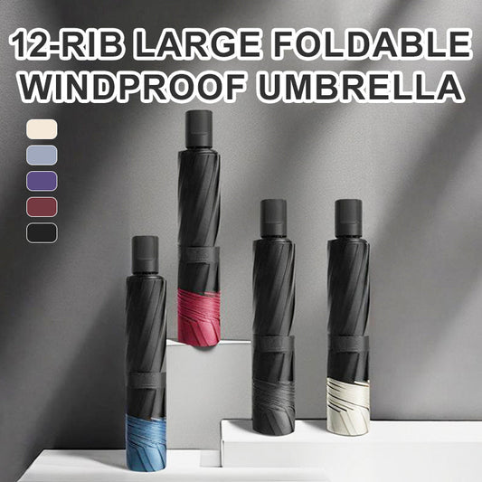 ☔Parapluie pliable anti-vent à 12 arceaux