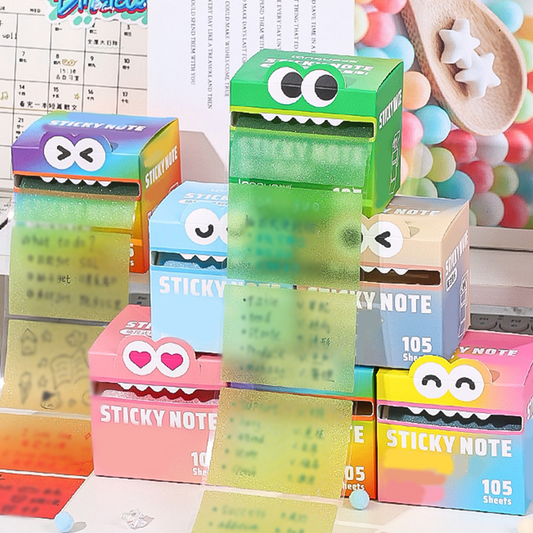 Notes autocollantes transparentes et étanches à tirette