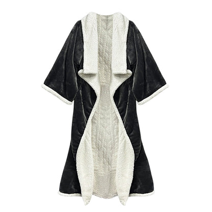 Sweat‑plaid chauffant en flanelle à manches