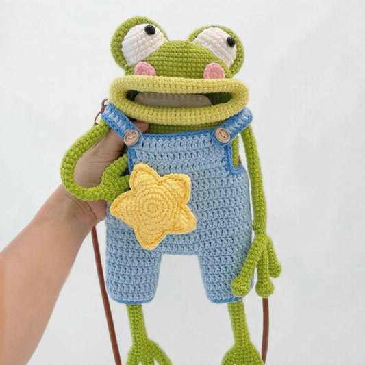 Kit DIY de sac téléphone grenouille au crochet