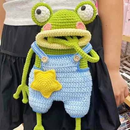 Kit DIY de sac téléphone grenouille au crochet