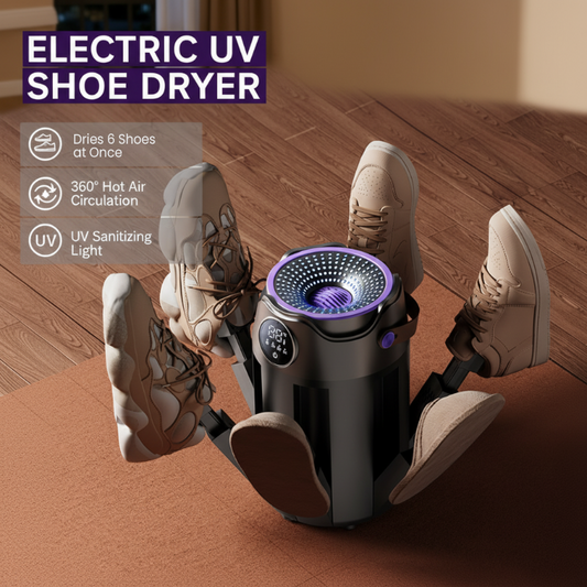 📢📢53% de réduction !!!🎅Séchoir et désinfectant électrique à UV pour chaussures à 6 bras