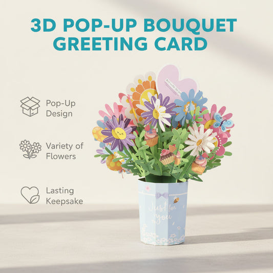 Carte de vœux bouquet pop-up 3D