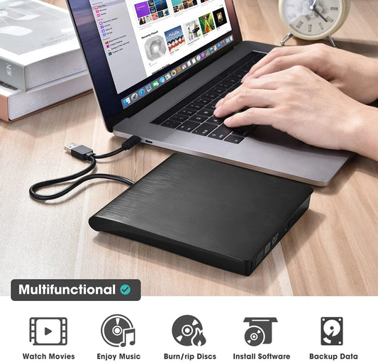 📢📢50% de réduction ! 💿💻 Lecteur CD/DVD Externe – Plug & Play, Portable & Compatible Mac/Windows